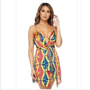 Banjul Print dress with a adjustable straps
